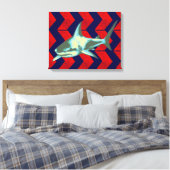 koele haai en rode pijlen canvas afdruk (Insitu (Slaapkamer))