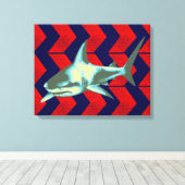 koele haai en rode pijlen canvas afdruk (Insitu (Houten vloer))