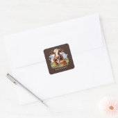 Koele hamburger koe aanpasbaar vierkante sticker (Envelop)