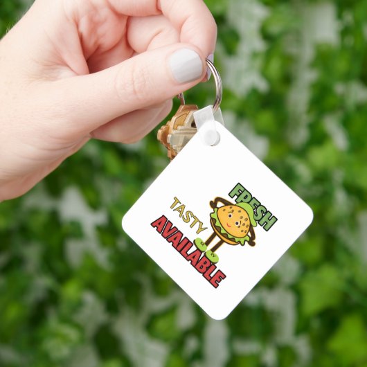 Koele hamburger sleutelhanger (Hand)