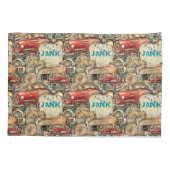 Koele hand getekend Unieke oude auto  kunstwerk Kussensloop (Achterkant)