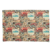 Koele hand getekend Unieke oude auto  kunstwerk