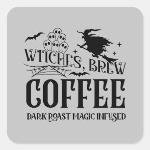 Koele heksen brouwen koffie Halloween Vierkante Sticker