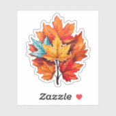 Koele herfstkleuren bladeren Thanksgiving Herfst e Sticker (Vel)