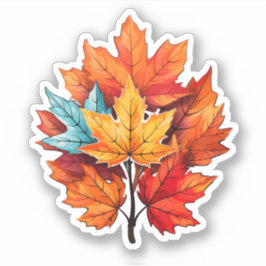 Koele herfstkleuren bladeren Thanksgiving Herfst e Sticker