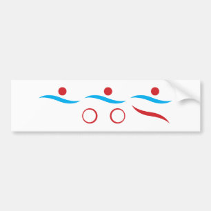 Koele het logoillustratie van Triathlon Bumpersticker