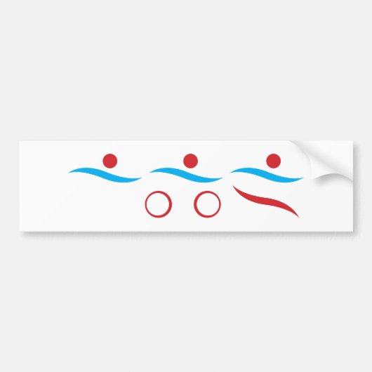 Koele het logoillustratie van Triathlon Bumpersticker (Voorkant)