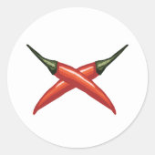 Koele hete pepers ronde sticker (Voorkant)
