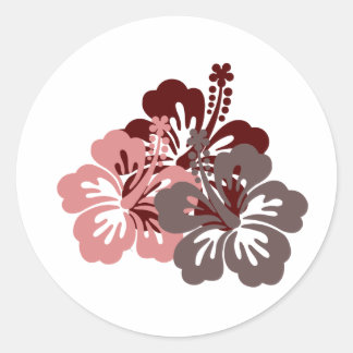 Koele hibiscus ronde sticker