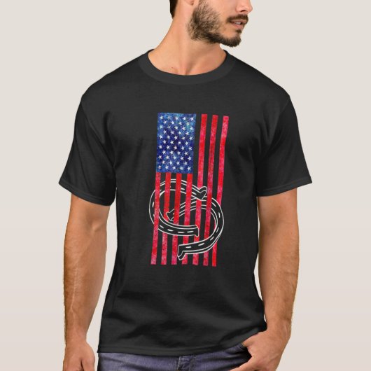 koele hoefijzer met usa - vlag t-shirt (Voorkant)