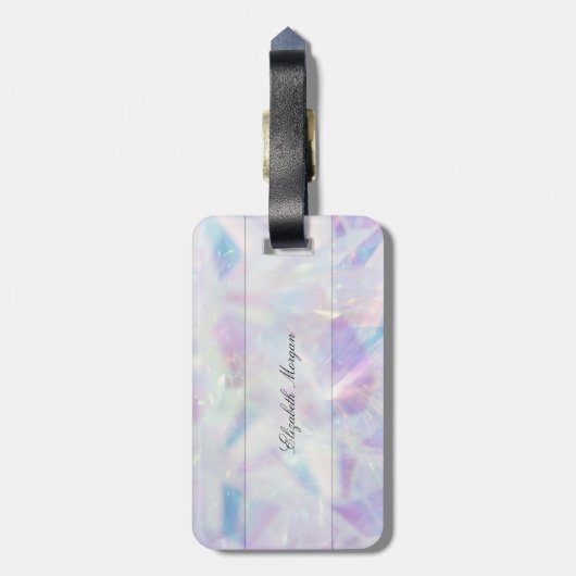 Koele Holografische, Diamant Monogram-Gepersonalis Bagagelabel (Achterkant verticaal)