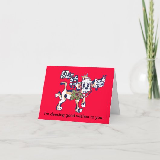 Koele Hond de het Dansen Brak Kaart (Voorkant)