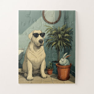 Koele Hond en Bunny Vrienden Jigsaw Puzzel