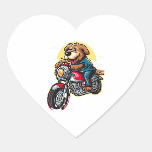 koele hond hart sticker (Voorkant)