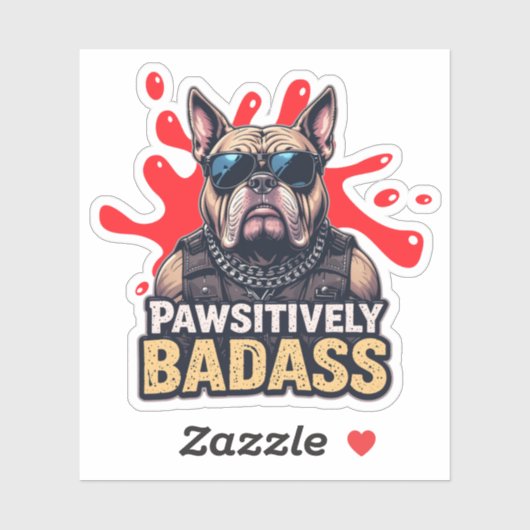 Koele hond met passief badass vinyl sticker (Vel)