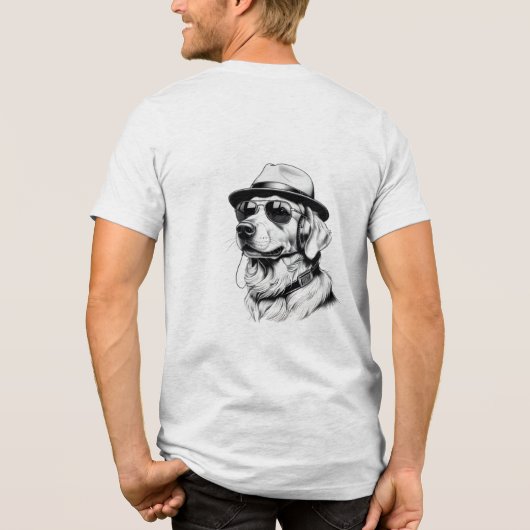 Koele Hond met Zonnebril & Hoofdtelefoon T-shirt (Achterkant)