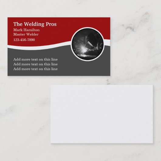 Koele hoofdlasconstructie visitekaartje (Voorkant / Achterkant)