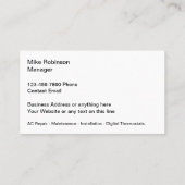 Koele HVAC Dubbele Kant Visitekaartjes (Achterkant)