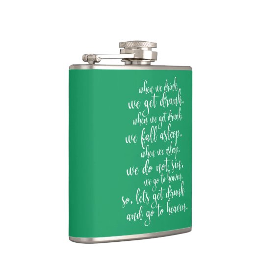 Koele Ierse Toast St. Patrick's Day Groen & Wit Heupfles (Rechts)