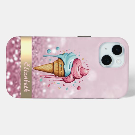 Koele ijs druppelen glitter bokeh Case-Mate iPhone case (Achterkant (horizontaal))