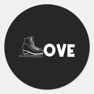 Koele ijsschaatskunst voor figuur speed tour skate ronde sticker