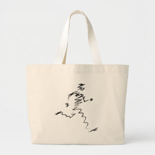 Koele illustratie van de looppas grote tote bag