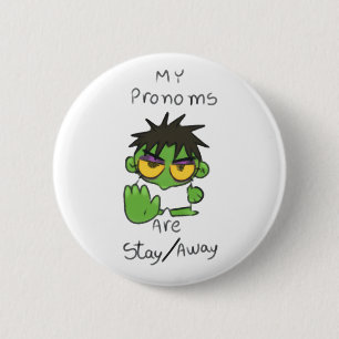 Koele introverte stemming ronde button 5,7 cm