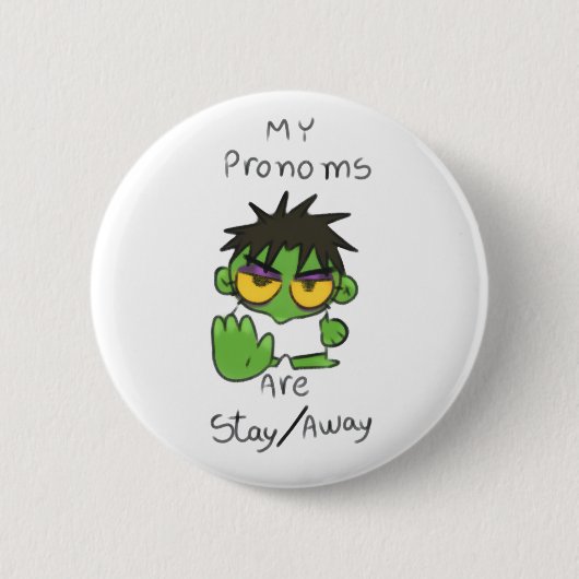 Koele introverte stemming ronde button 5,7 cm (Voorkant)