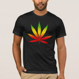 Koele Jamaicaanse kleuren Reggae Rasta Leaf Jamaic T-shirt
