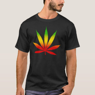 Koele Jamaicaanse kleuren Reggae Rasta Leaf Jamaic T-shirt