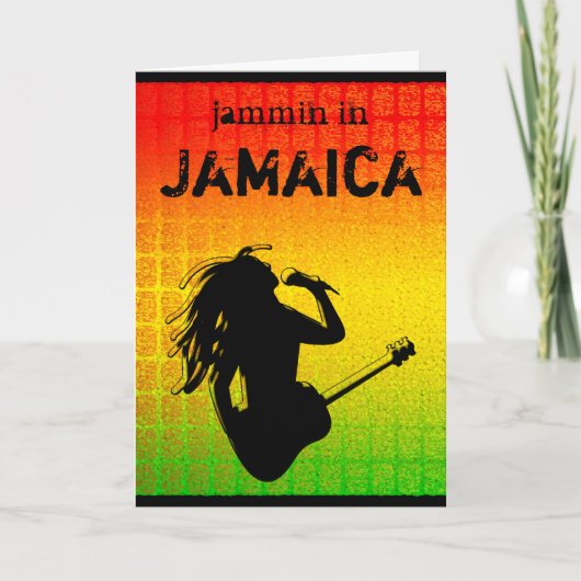 Koele Jammin in Jamaica Reggae Rastaman Rastafari Kaart (Voorkant)