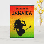 Koele Jammin in Jamaica Reggae Rastaman Rastafari Kaart (Gele Bloem)