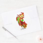 Koele japans Schattige koi karper vis vlam tattoo Ronde Sticker (Envelop)
