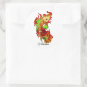 Koele japans Schattige koi karper vis vlam tattoo Ronde Sticker (Tas)