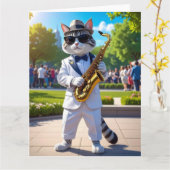 Koele Jazz Kat Kaart (Gele Bloem)