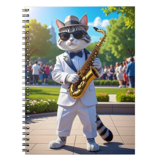 Koele Jazz Kat Notitieboek (Voorkant)