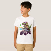 koele jongens 4e verjaardag dinosaurus prehistoris t-shirt (Voorkant volledig)