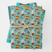 koele jongens piraatdieren getild patroon inpakpapier vel (In situ)