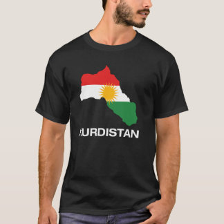 Koele kaart van Koerdistan met illustratie van de  T-shirt