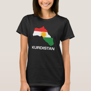 Koele kaart van Koerdistan met illustratie van de T-shirt