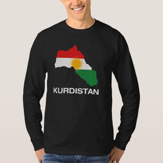 Koele kaart van Koerdistan met illustratie van de  T-shirt (Voorkant)
