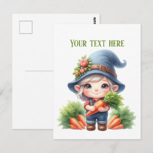 Koele kabouter wortel boer aanpasbaar briefkaart