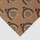 Koele kalkoen Thanksgiving leuk bruin patroon Tissuepapier (Detail)