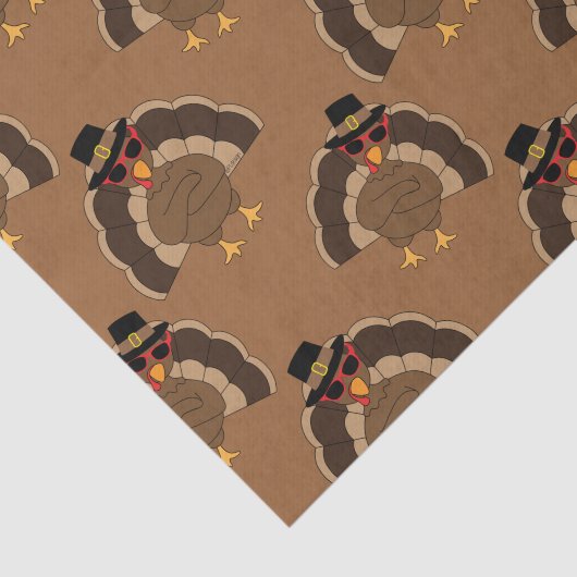 Koele kalkoen Thanksgiving leuk bruin patroon Tissuepapier (Detail)
