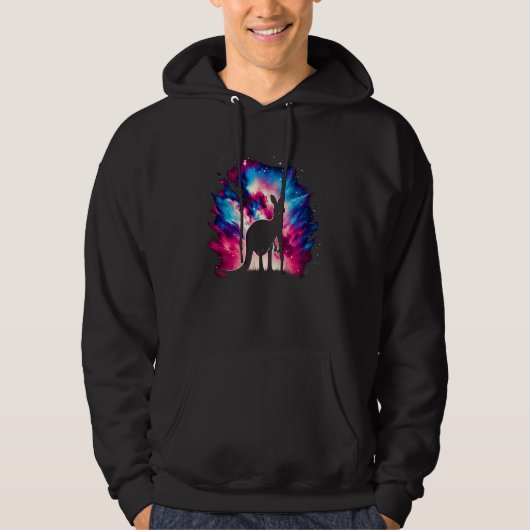 Koele Kangoeroe Galaxy Graphic Space Art Hoodie (Voorkant)