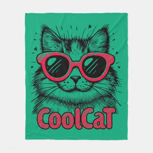 Koele Kat 1 Fleece Deken (Voorkant)