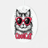 Koele Kat 1 Metalen Ornament (Voorkant links)