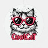 Koele Kat 1 Metalen Ornament (Achterkant)
