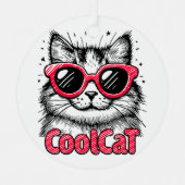 Koele Kat 1 Metalen Ornament (Voorkant)
