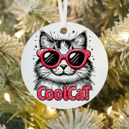 Koele Kat 1 Metalen Ornament